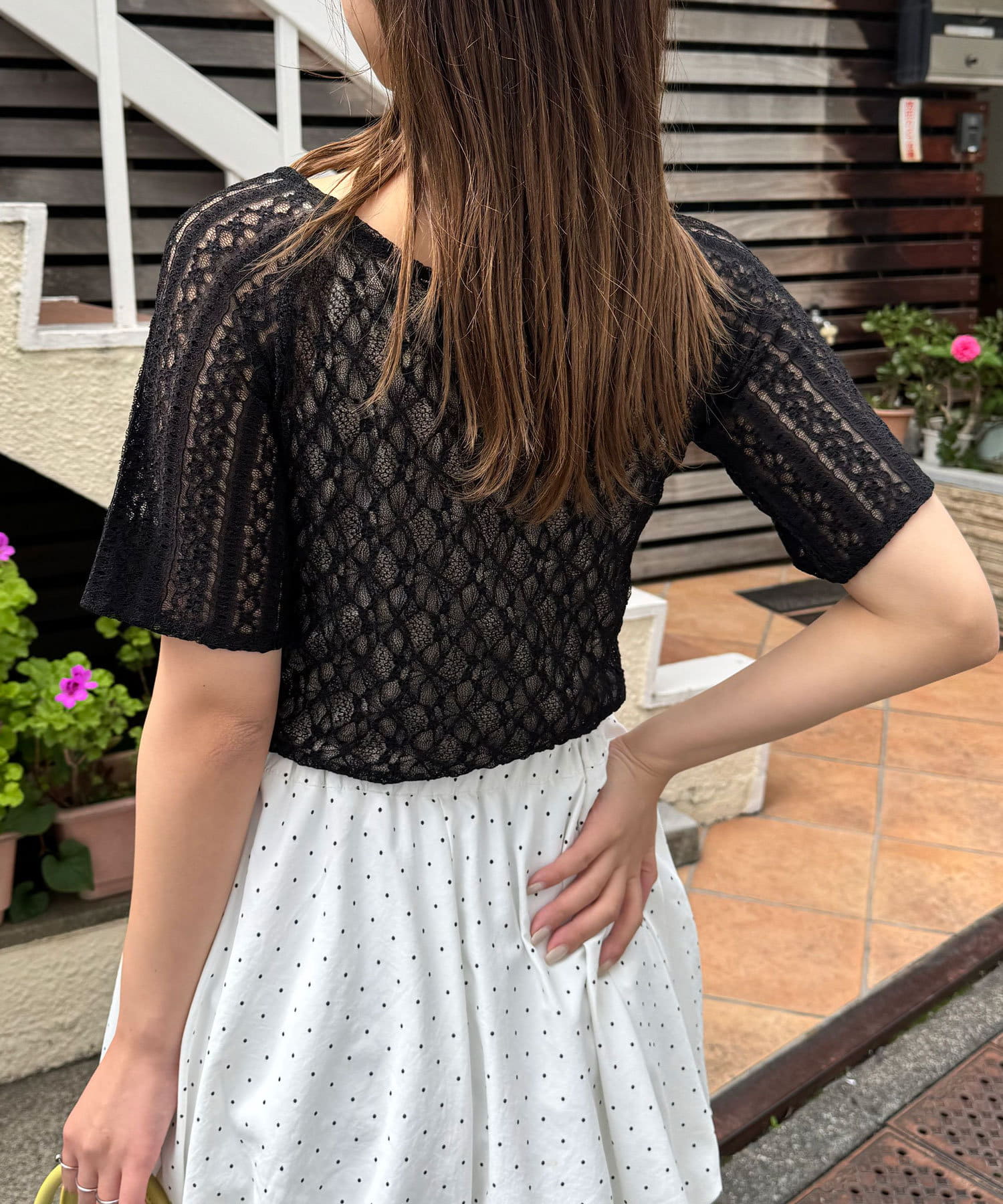 CIAOPANIC Lace拼接sheer top - Image 35
