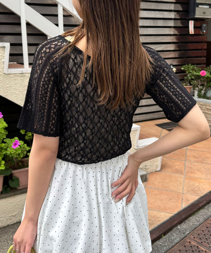 CIAOPANIC Lace拼接sheer top - Image 35