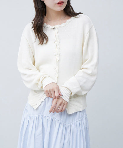 umm. By Discoat 心心紐Cardigan - Image 2