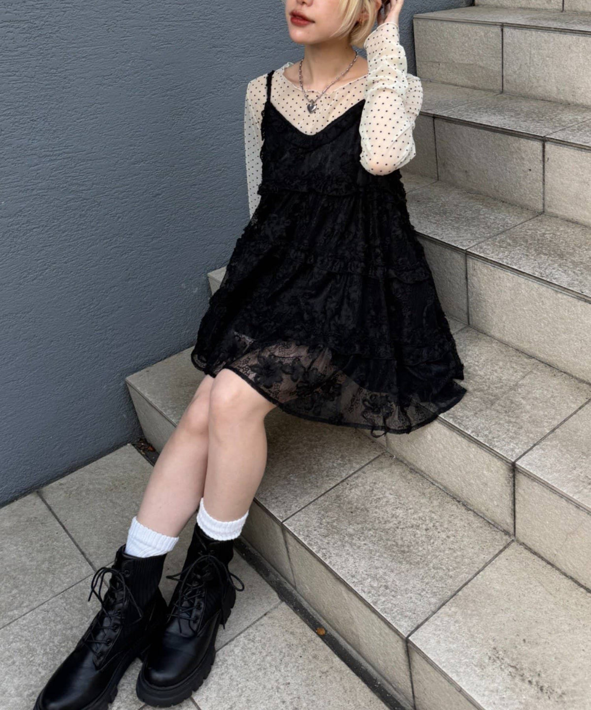 w closet 3D lace mini cami dress - Image 2