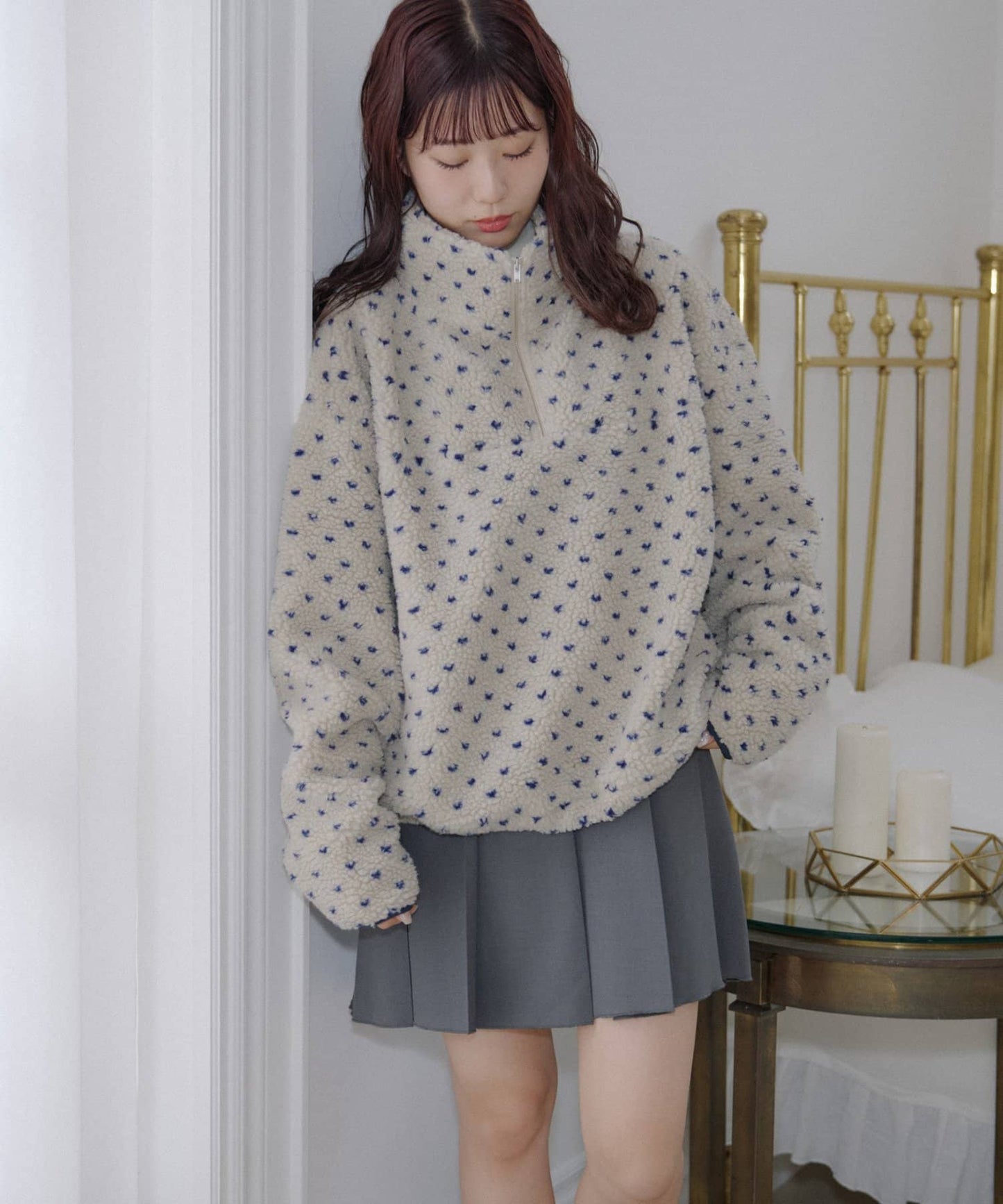 umm. By Discoat 毛毛 half-zip top - Image 25