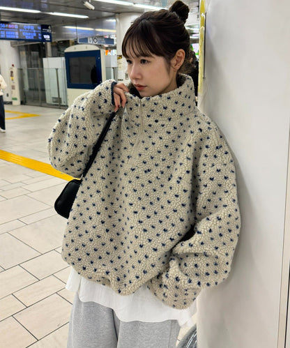 umm. By Discoat 毛毛 half-zip top - Image 6