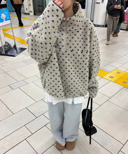 umm. By Discoat 毛毛 half-zip top - Image 7
