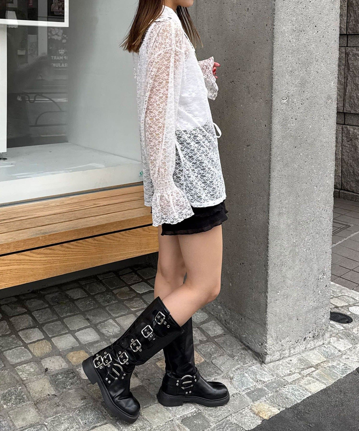 CIAOPANIC Lace-Collar Cardigan with Ribbon - Image 8