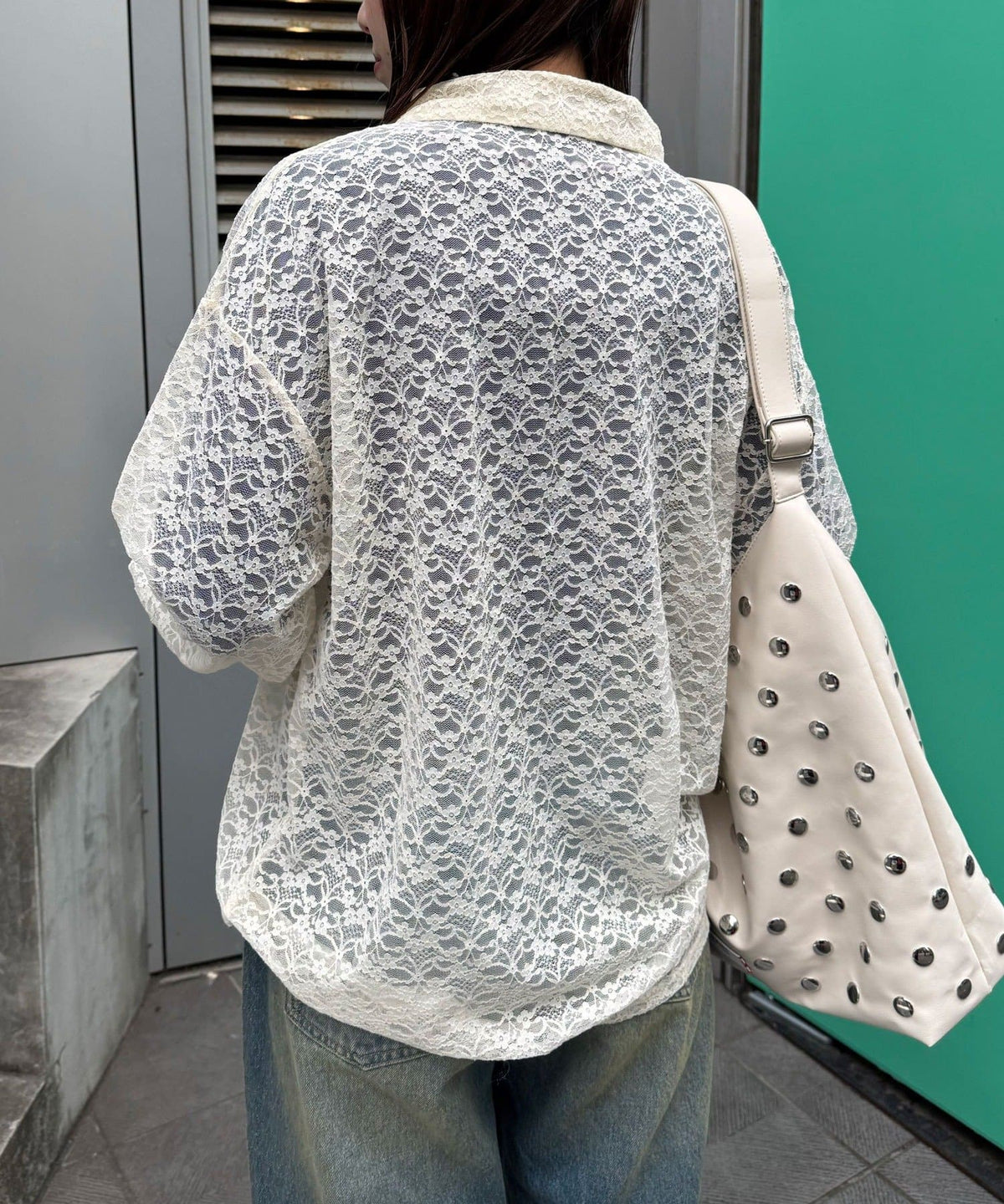 CIAOPANIC Lace-Collar Cardigan with Ribbon - Image 14