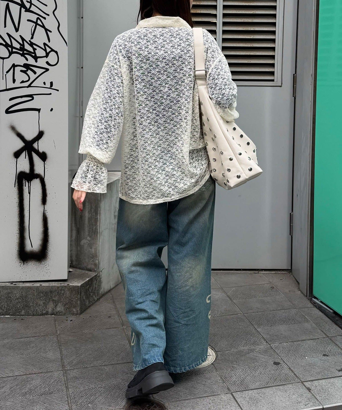 CIAOPANIC Lace-Collar Cardigan with Ribbon - Image 17