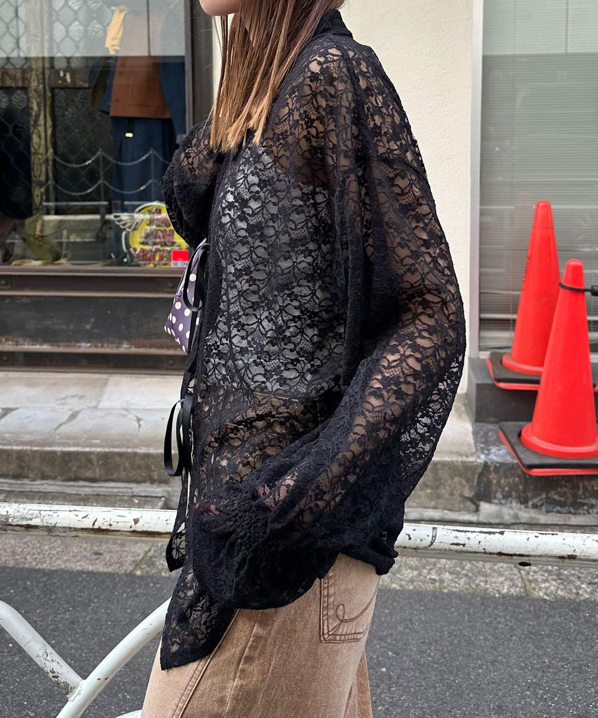 CIAOPANIC Lace-Collar Cardigan with Ribbon - Image 22