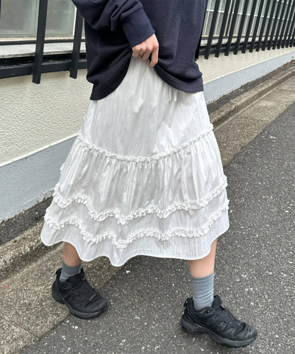 umm. By Discoat Tiered midi skirt - Image 1