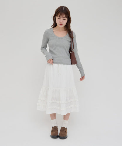 umm. By Discoat Tiered midi skirt - Image 17
