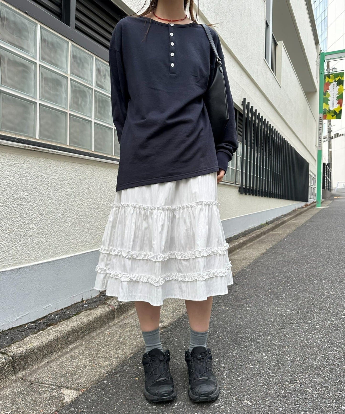umm. By Discoat Tiered midi skirt - Image 7