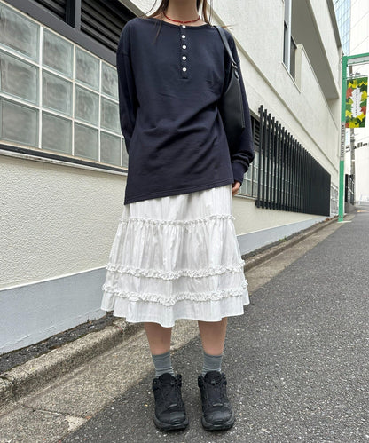 umm. By Discoat Tiered midi skirt - Image 7
