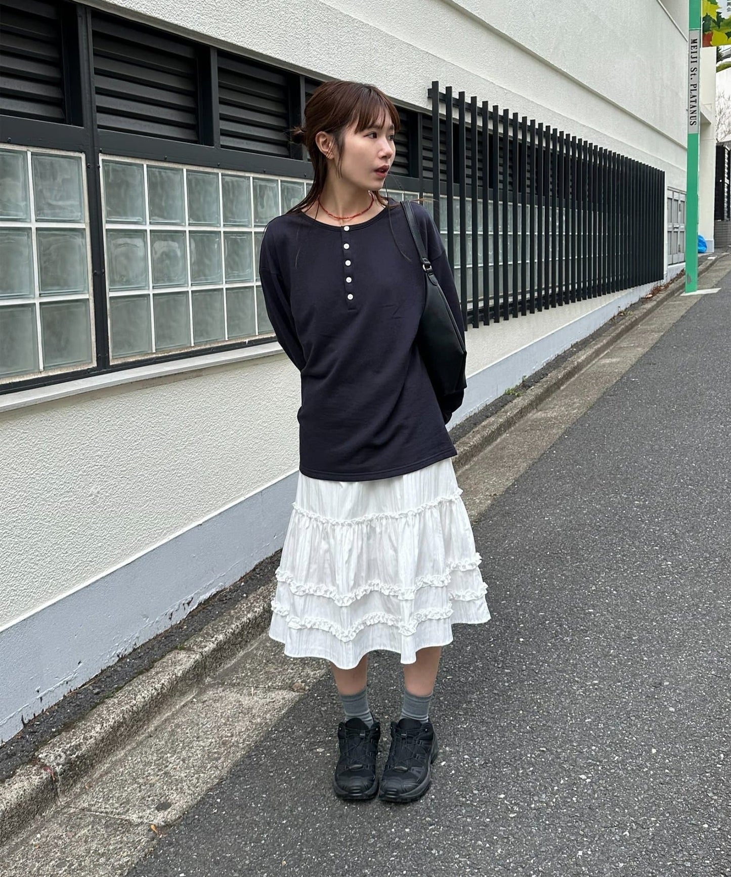 umm. By Discoat Tiered midi skirt - Image 8
