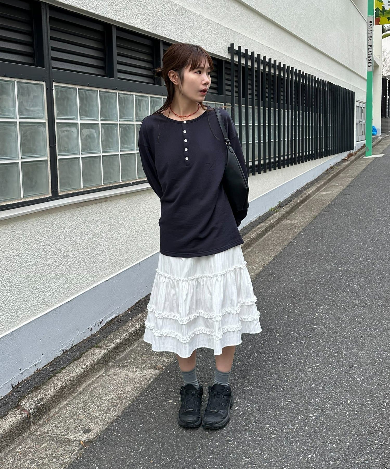 umm. By Discoat Tiered midi skirt - Image 8