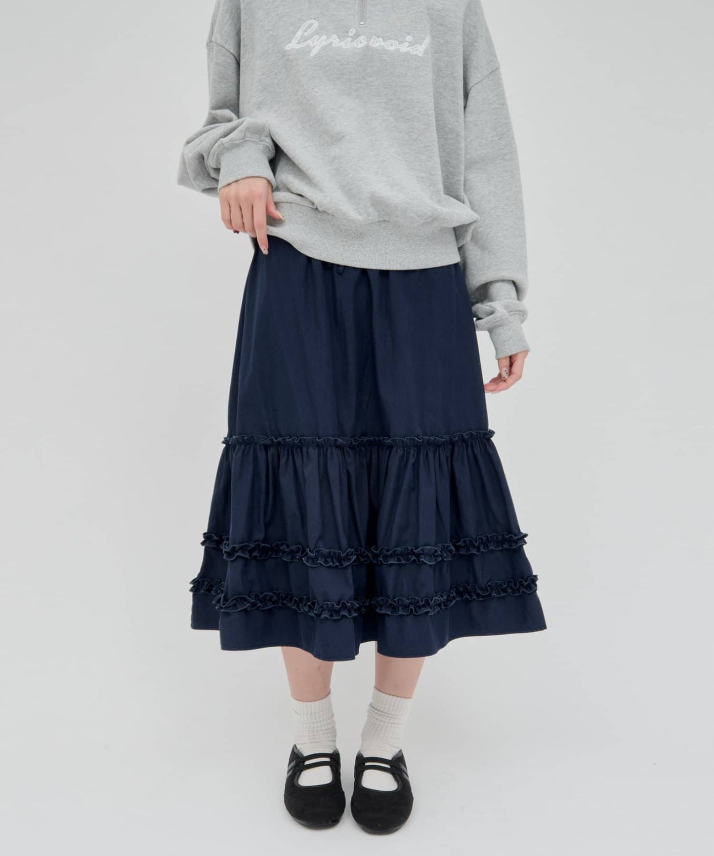 umm. By Discoat Tiered midi skirt - Image 3