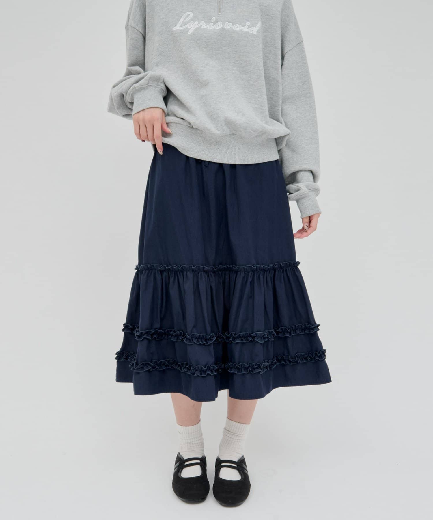 umm. By Discoat Tiered midi skirt - Image 3