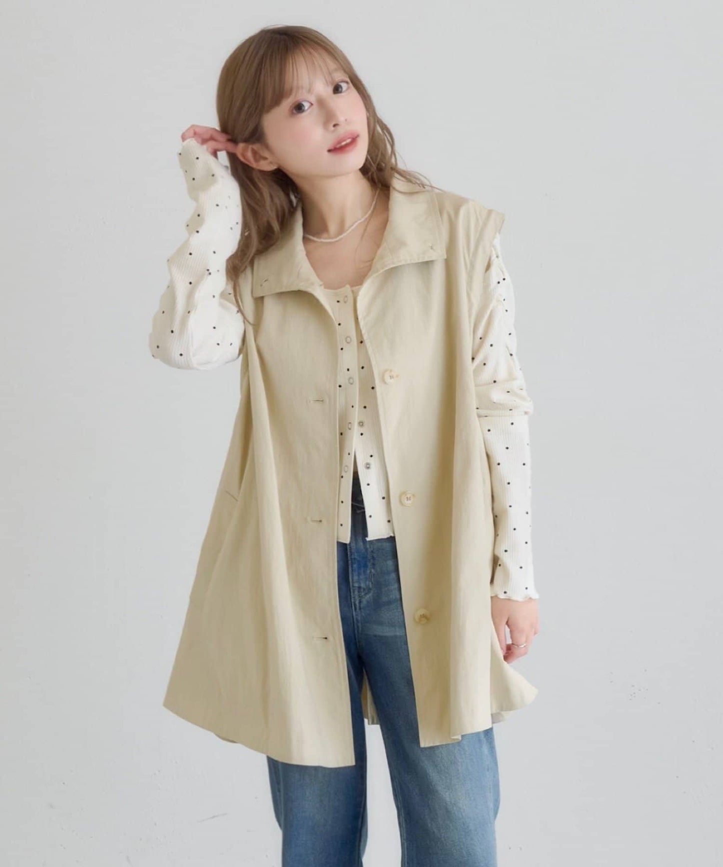 Kastane Lace Vest + 立領袖可拆風嬲 - Image 2