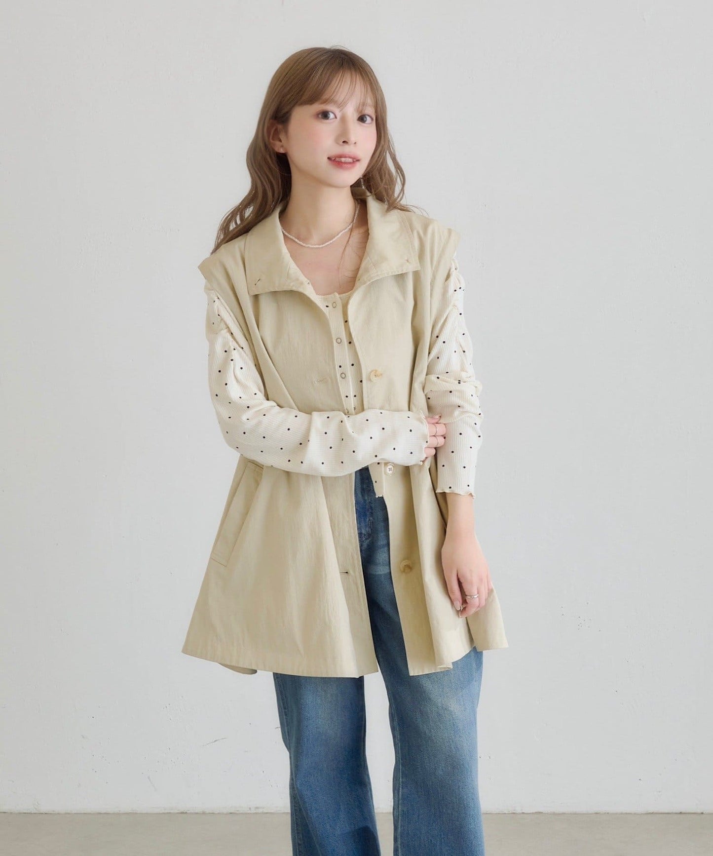 Kastane Lace Vest + 立領袖可拆風嬲 - Image 3