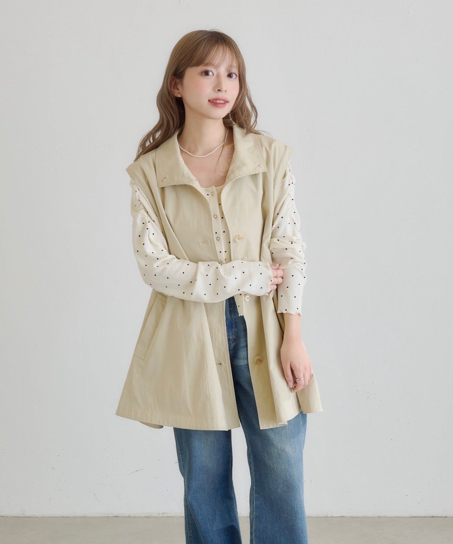 Kastane Lace Vest + 立領袖可拆風嬲 - Image 3