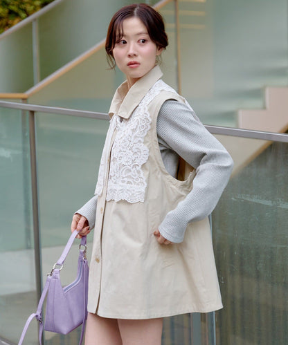 Kastane Lace Vest + 立領袖可拆風嬲 - Image 35
