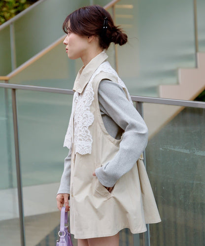 Kastane Lace Vest + 立領袖可拆風嬲 - Image 36