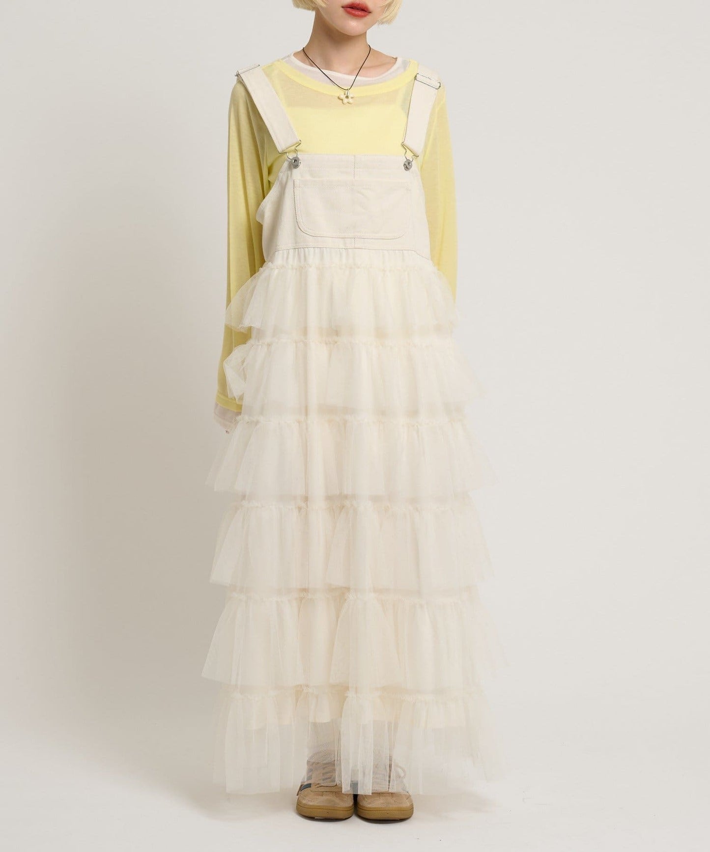 w closet 荷葉邊多層吊帶裙 - Image 2