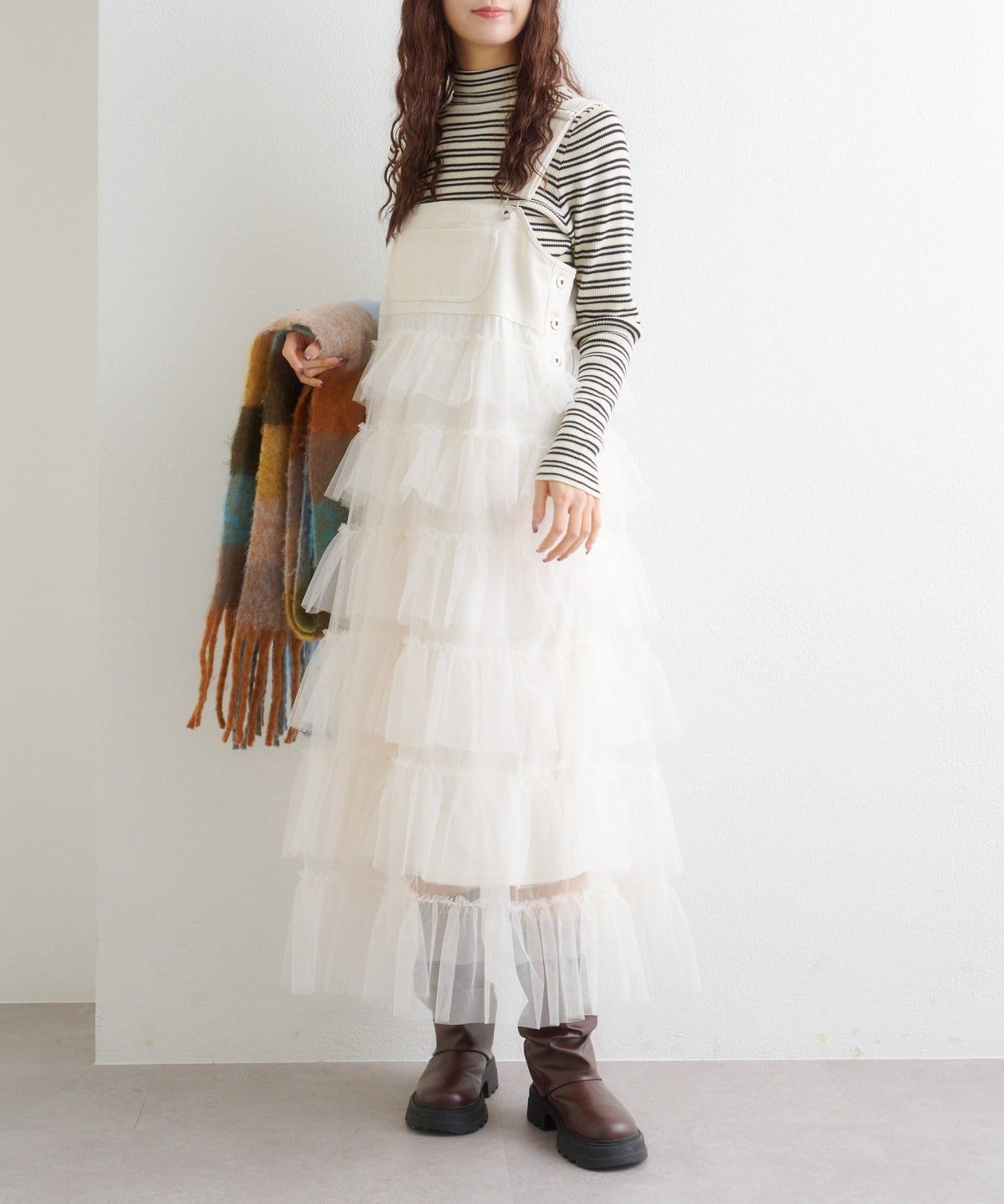 w closet 荷葉邊多層吊帶裙 - Image 14