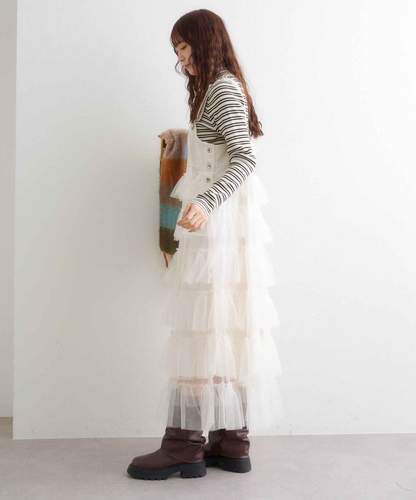 w closet 荷葉邊多層吊帶裙 - Image 17