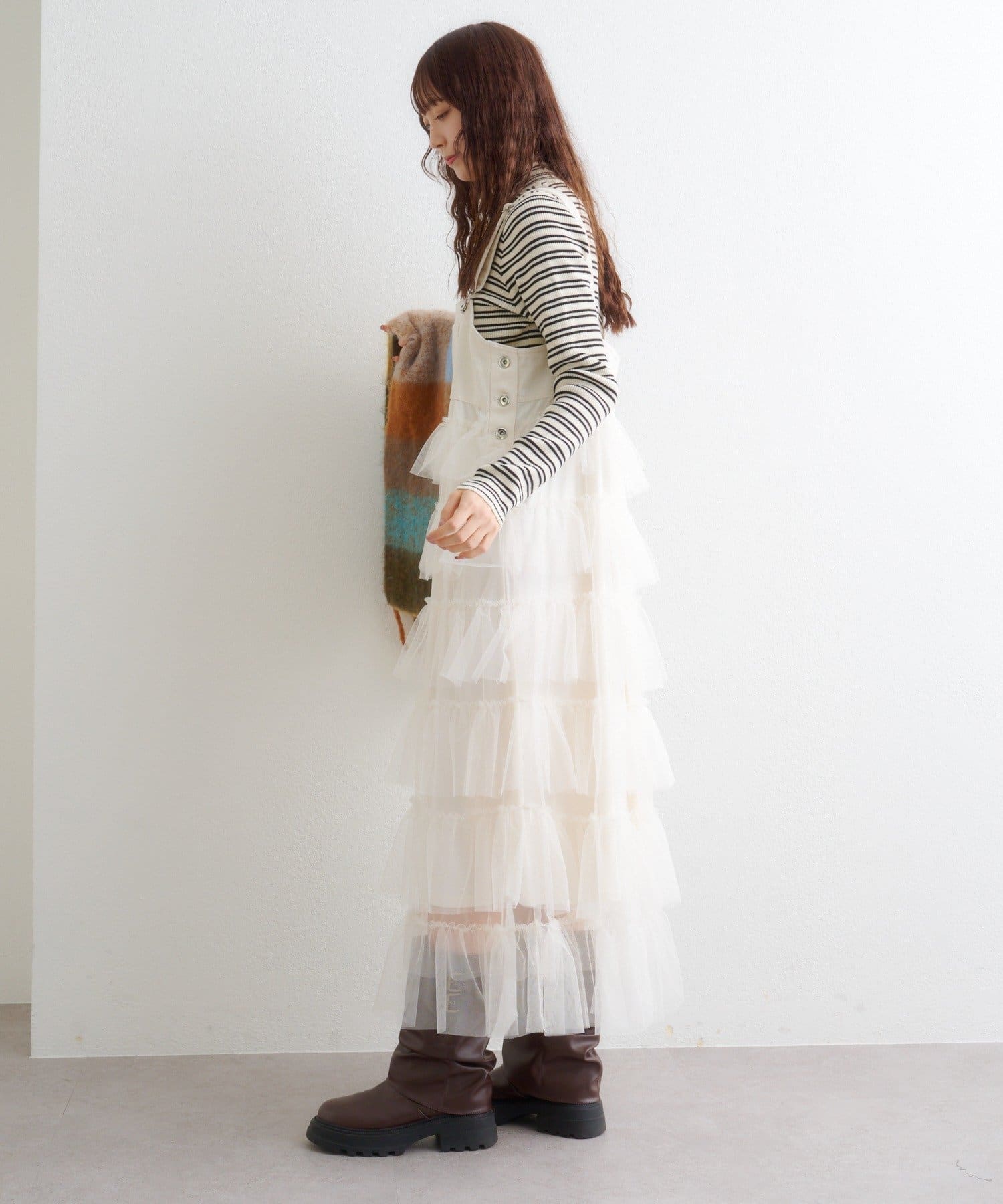 w closet 荷葉邊多層吊帶裙 - Image 17