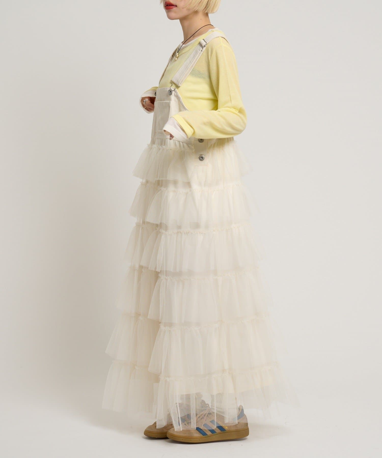 w closet 荷葉邊多層吊帶裙 - Image 5