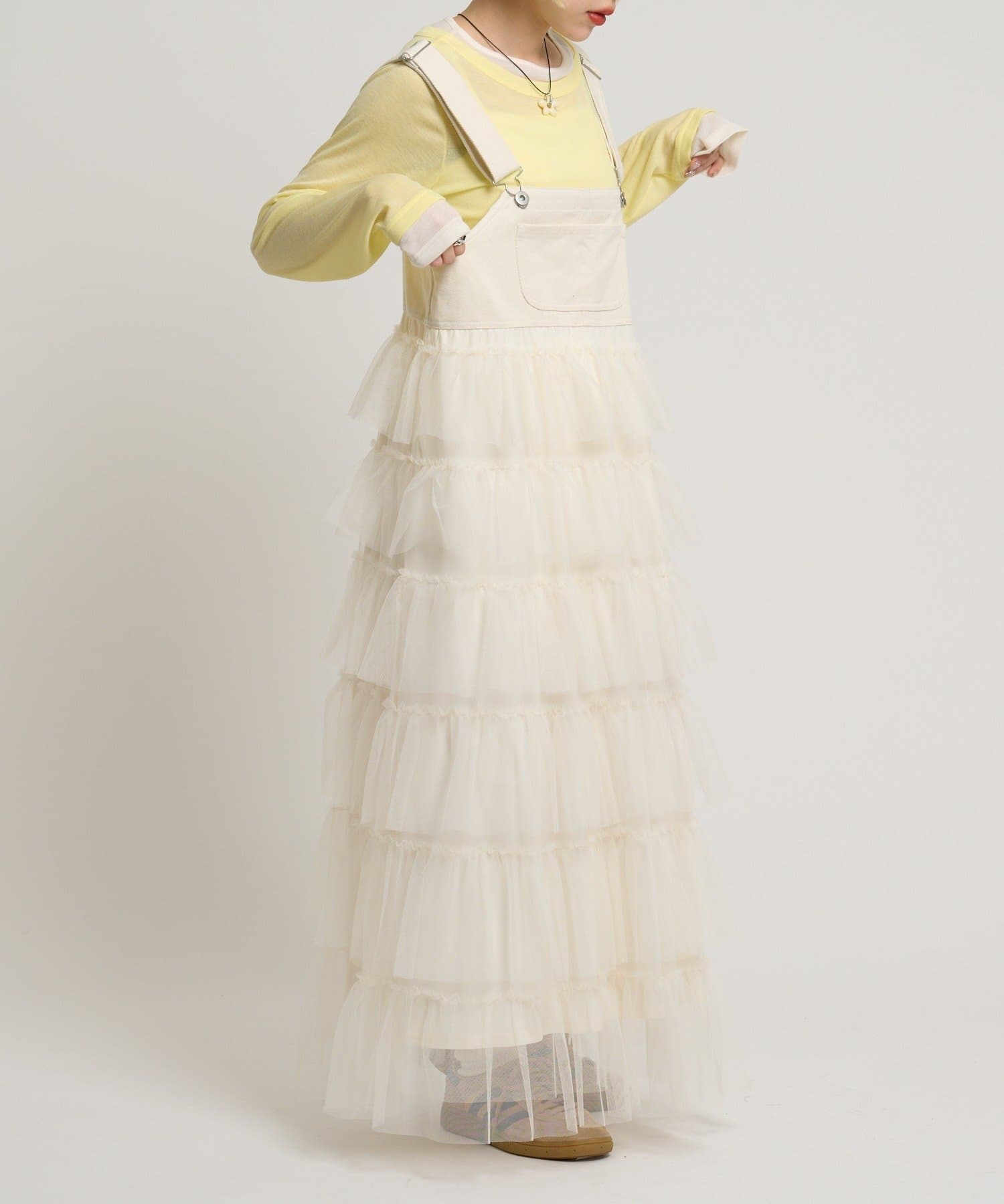 w closet 荷葉邊多層吊帶裙 - Image 8