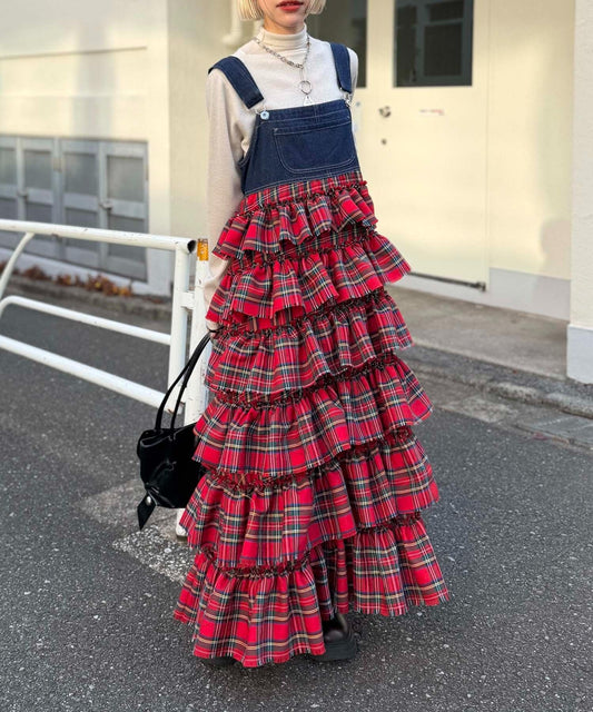 w closet 荷葉邊多層吊帶裙 - Image 1