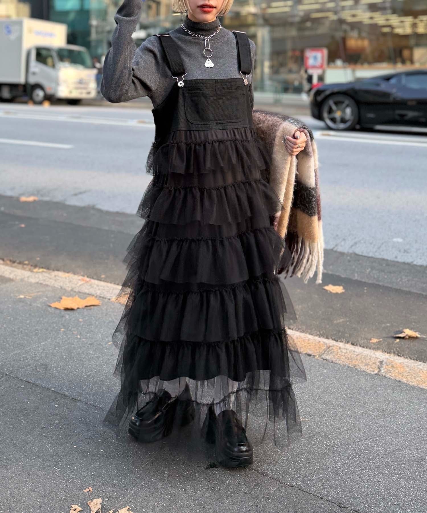 w closet 荷葉邊多層吊帶裙 - Image 3