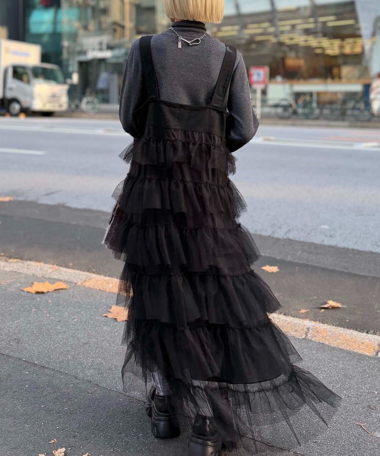 w closet 荷葉邊多層吊帶裙 - Image 33