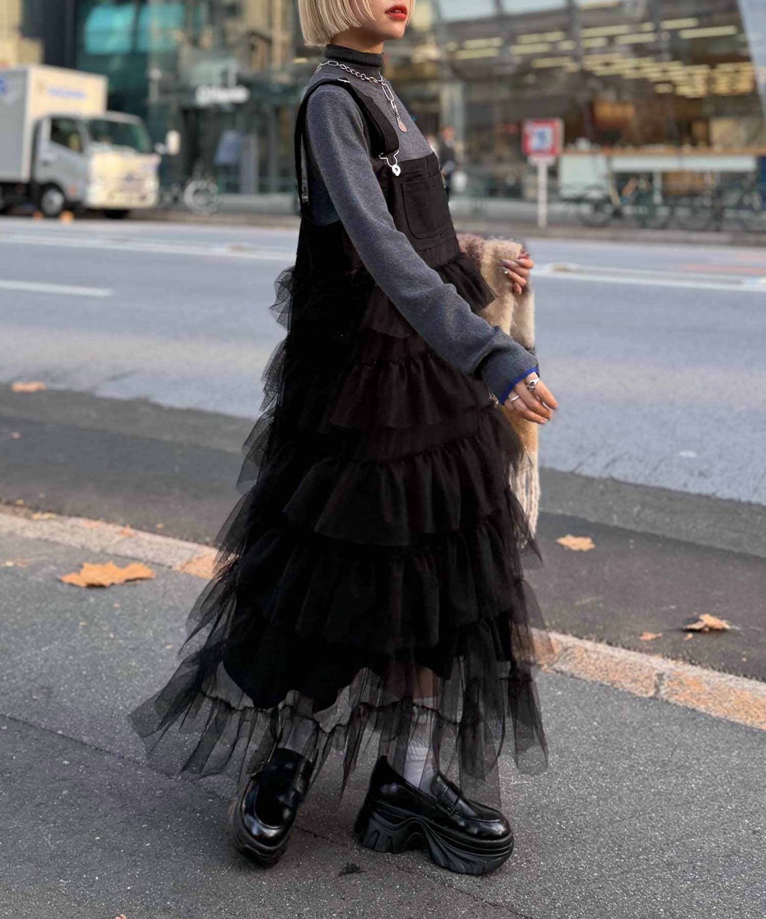 w closet 荷葉邊多層吊帶裙 - Image 34