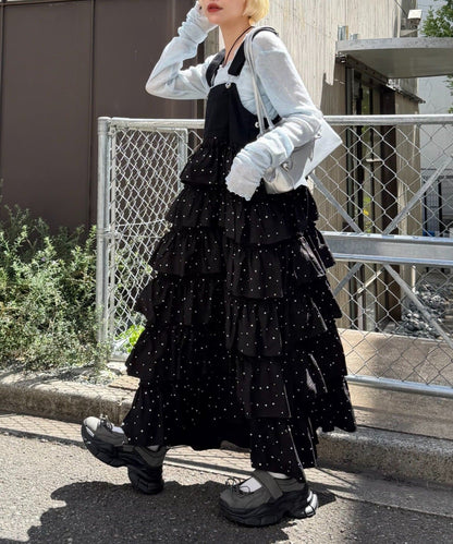 w closet 荷葉邊多層吊帶裙 - Image 4