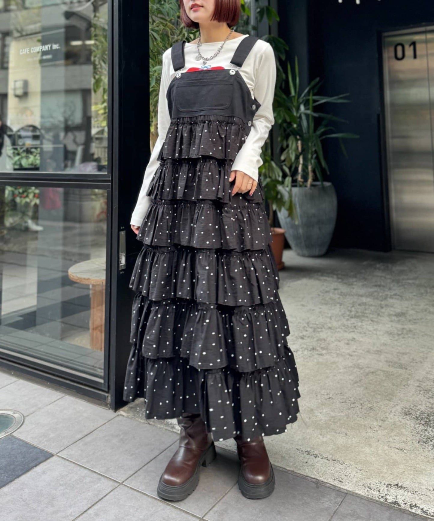 w closet 荷葉邊多層吊帶裙 - Image 4