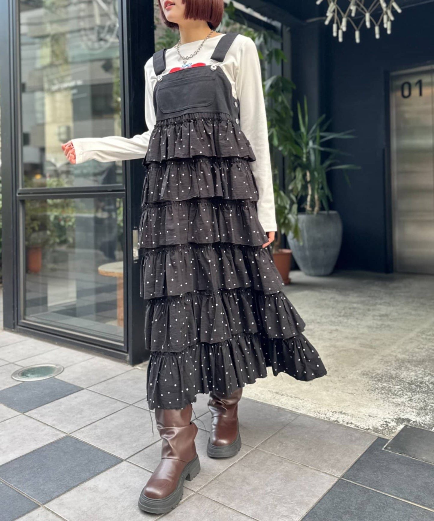 w closet 荷葉邊多層吊帶裙 - Image 40