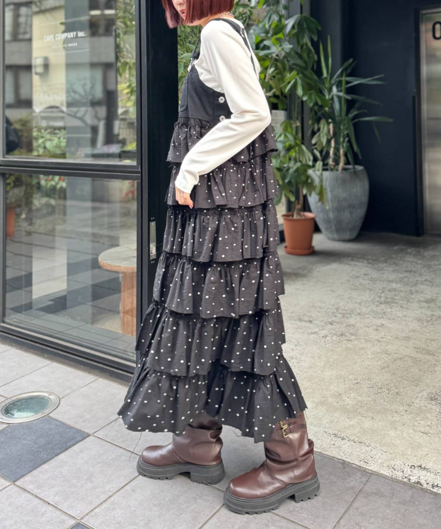 w closet 荷葉邊多層吊帶裙 - Image 43