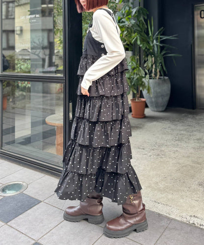 w closet 荷葉邊多層吊帶裙 - Image 43