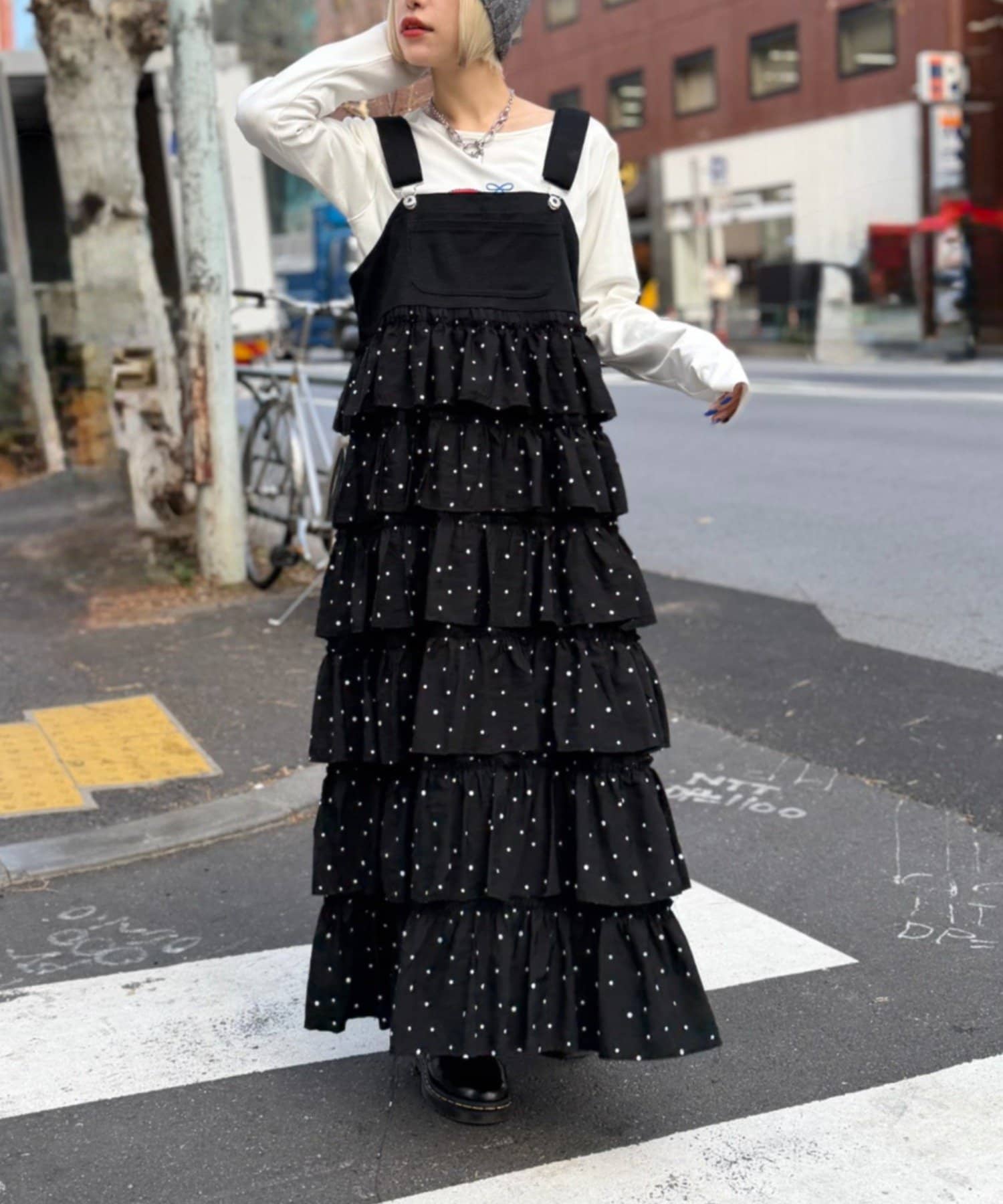 w closet 荷葉邊多層吊帶裙 - Image 44