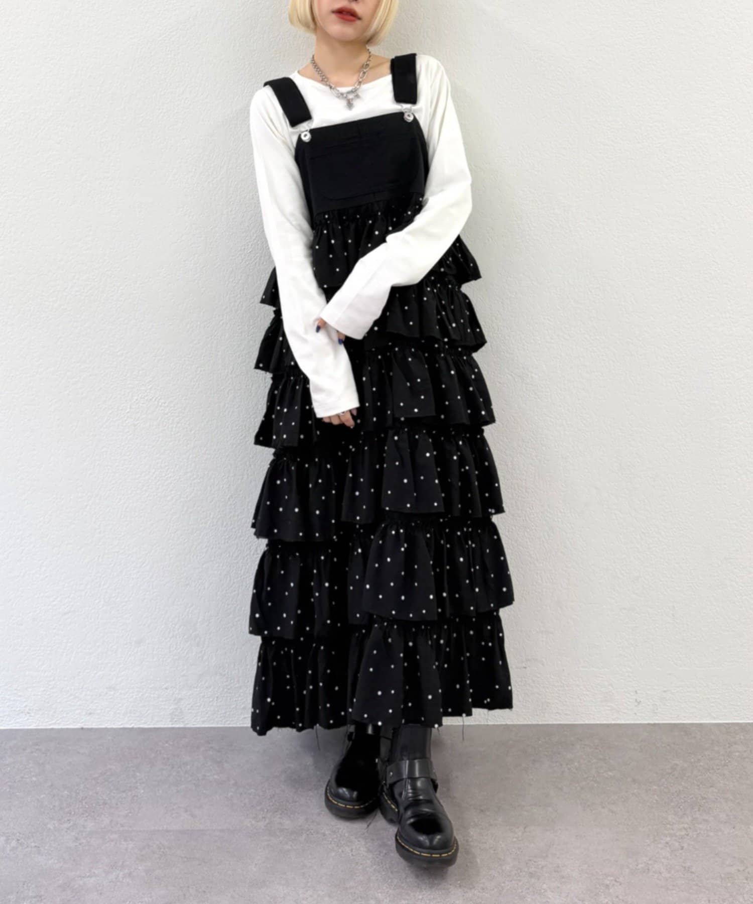 w closet 荷葉邊多層吊帶裙 - Image 45