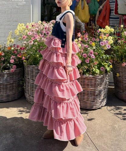 w closet 荷葉邊多層吊帶裙 - Image 53
