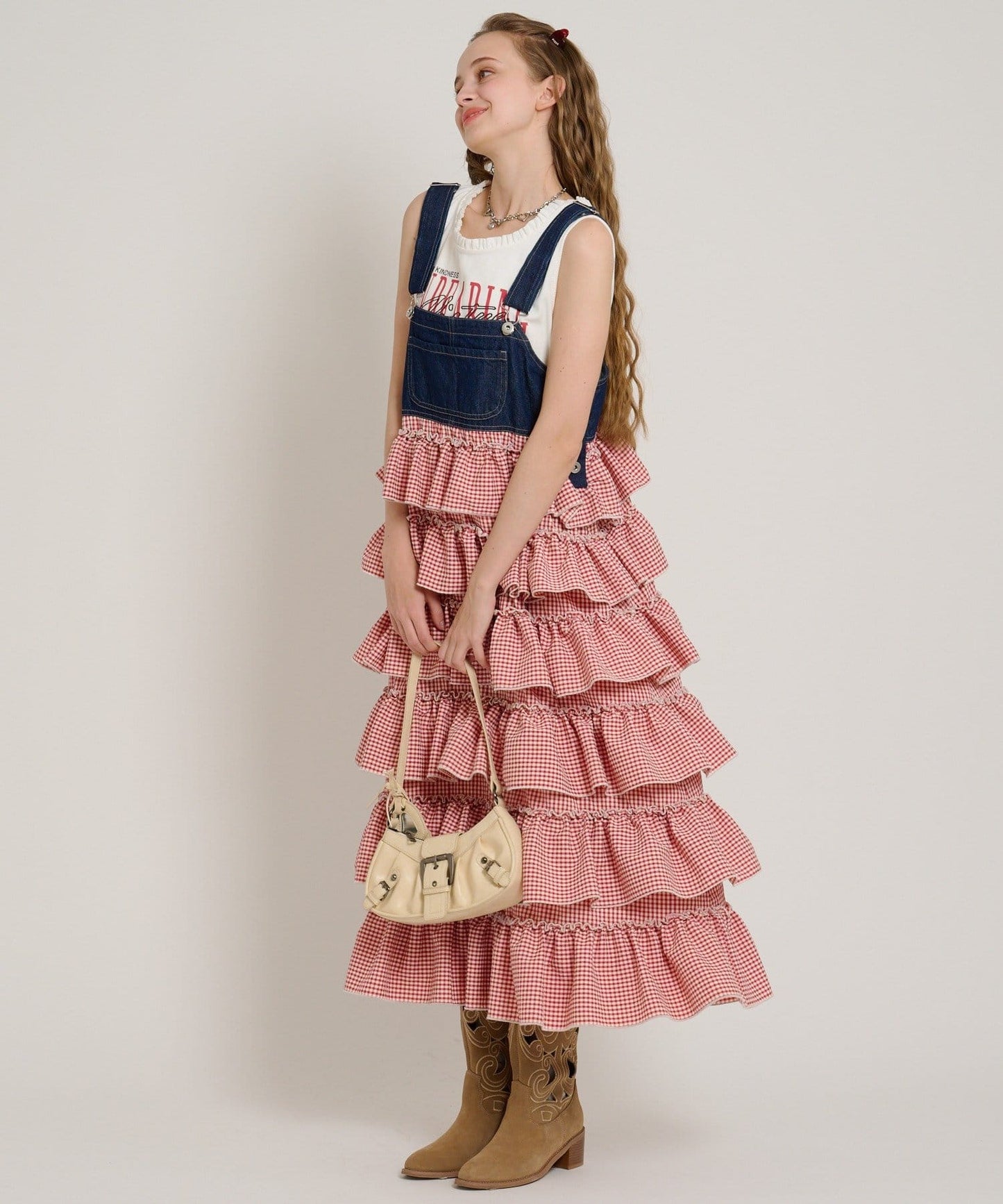 w closet 荷葉邊多層吊帶裙 - Image 59