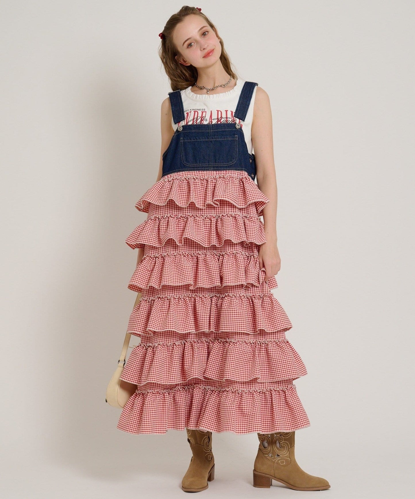 w closet 荷葉邊多層吊帶裙 - Image 60