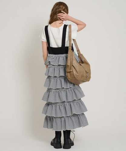 w closet 荷葉邊多層吊帶裙 - Image 68