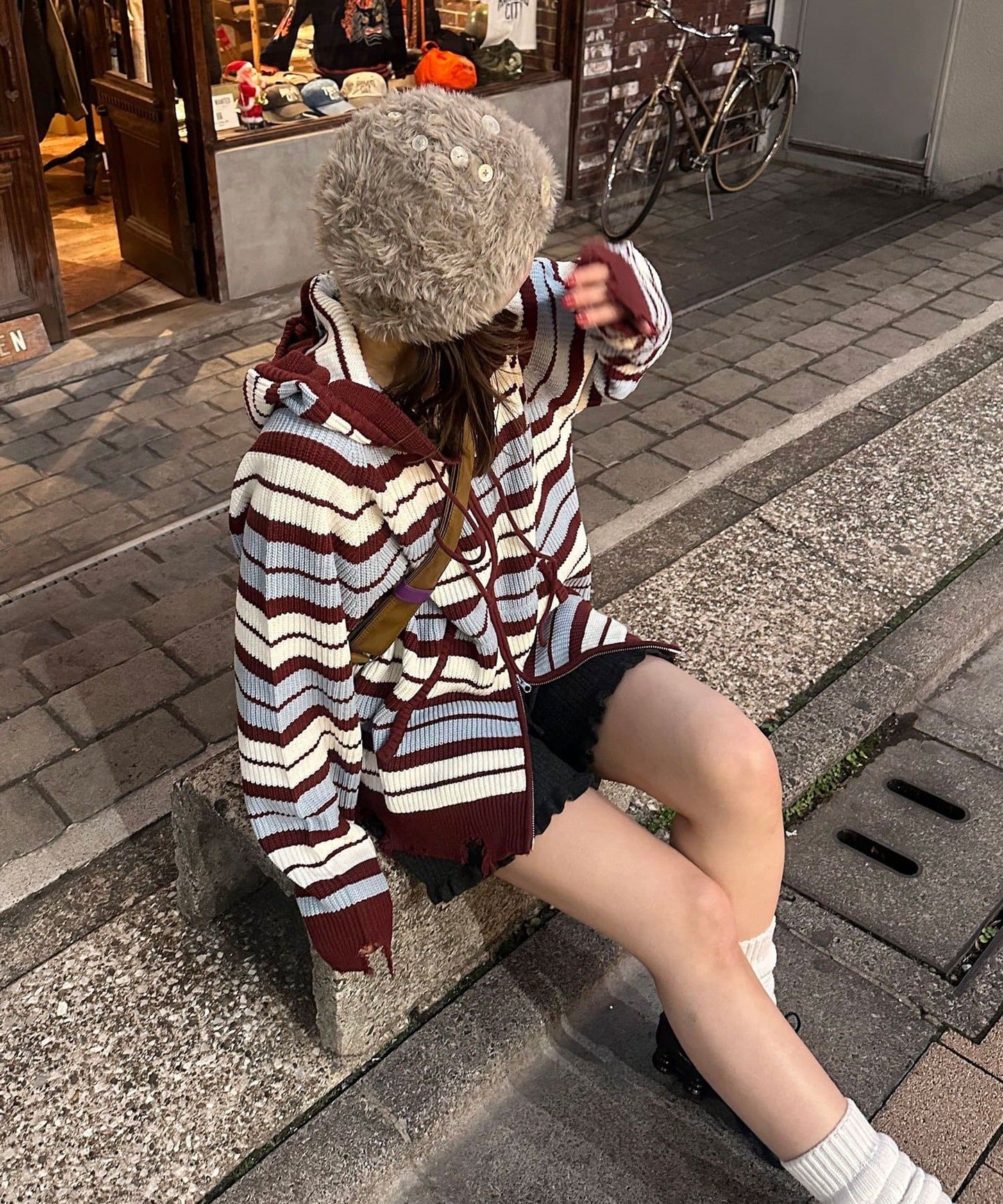 CIAOPANIC Ruffle邊帽Double Zip Knit Hoodie - Image 13