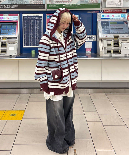 CIAOPANIC Ruffle邊帽Double Zip Knit Hoodie - Image 17