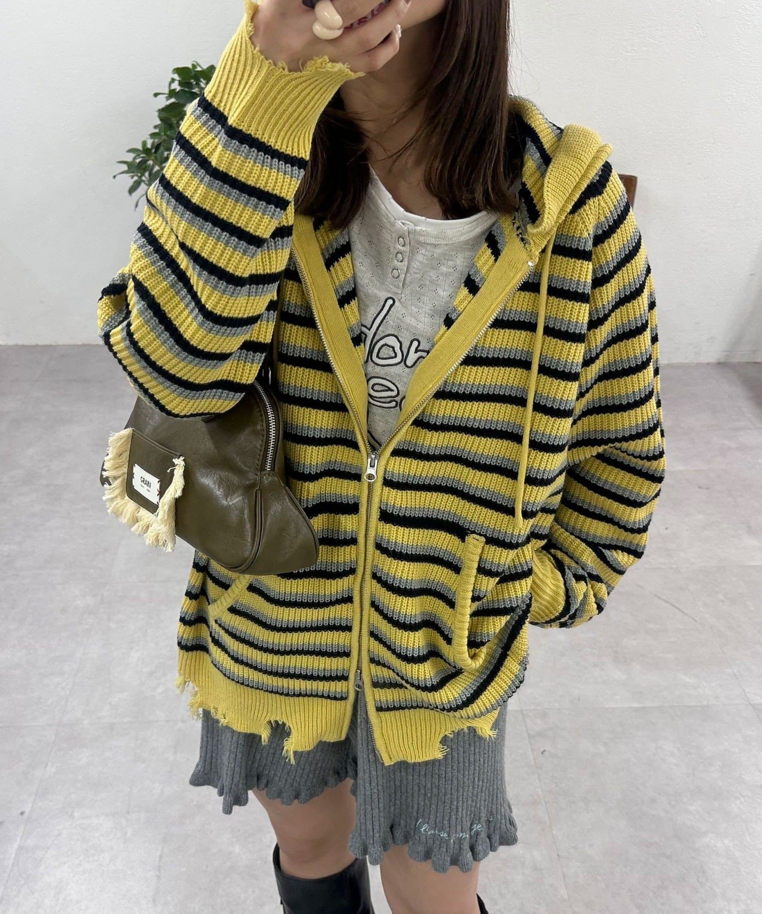 CIAOPANIC Ruffle邊帽Double Zip Knit Hoodie - Image 18