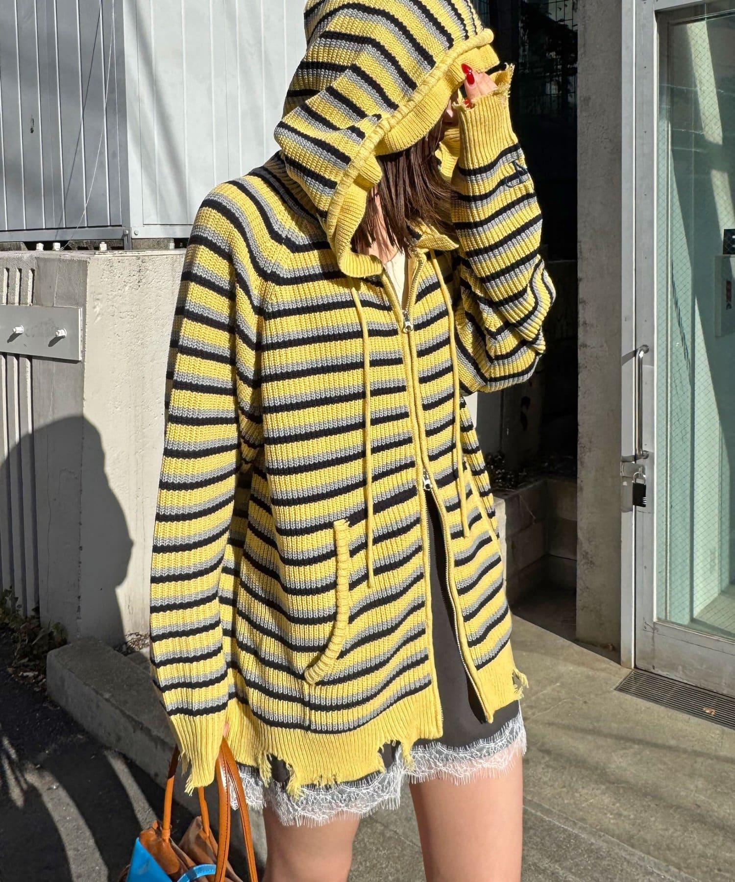 CIAOPANIC Ruffle邊帽Double Zip Knit Hoodie - Image 20