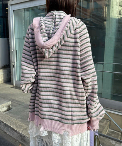 CIAOPANIC Ruffle邊帽Double Zip Knit Hoodie - Image 41